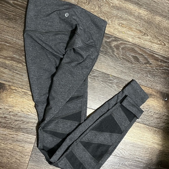 Lululemon Wunder Under Leggings Special Edition Tech Mesh Heather Gray Sz 4 - Picture 5 of 9